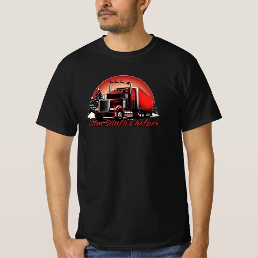 Trotse Kerstman Helper Trucker Kerstmis T-shirt (Voorkant)
