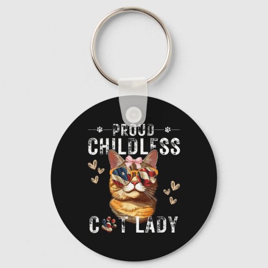 Trotse kinderloze kat dame kat moeder liefhebbers sleutelhanger (Voorkant)