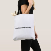 Trotse kinderloze kat dame minimalistische grappig tote bag (Dichtbij)