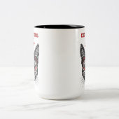 Trotse kinderloze kat dame tweekleurige koffiemok (Center)