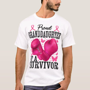 Trotse kleindochter overlevende borstkanker boksen t-shirt