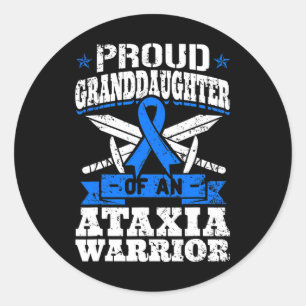 Trotse KleinDochter Van Een Ataxia Krijger Bewustz Ronde Sticker