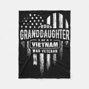 Trotse kleindochter Vietnam oorlog veteraan opa gr Fleece Deken