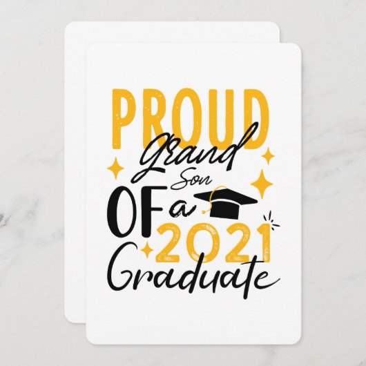 Trotse kleinzoon van een afstuderen aankondiging v (Voorkant / Achterkant)