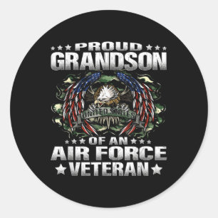 Trotse kleinzoon van een luchtmacht veteraan Milit Ronde Sticker