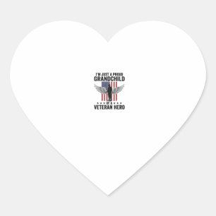 Trotse Kleinzoon van een Veteran Held Patriotisch  Hart Sticker
