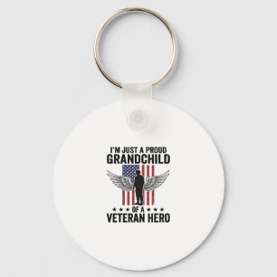 Trotse Kleinzoon van een Veteran Held Patriotisch Sleutelhanger