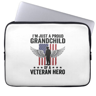 Trotse Kleinzoon van een Veterane Held Patriotisch Laptop Sleeve