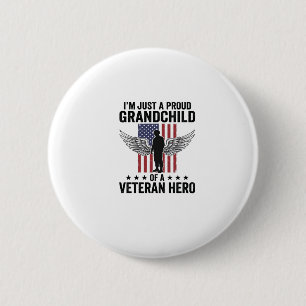 Trotse Kleinzoon van een Veterane Held Patriotisch Ronde Button 5,7 Cm