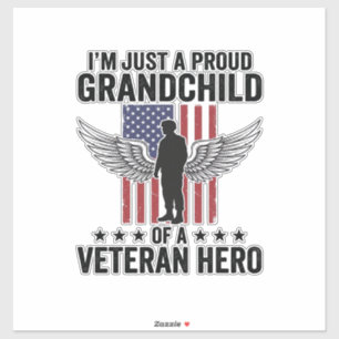 Trotse Kleinzoon van een Veterane Held Patriotisch Sticker