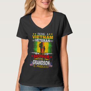 Trotse kleinzoon Vietnam-veteraan vintage militair T-shirt