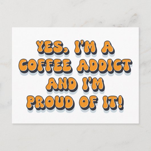 Trotse koffieverslaafde grappige retro jaren '80 h briefkaart (Voorkant)