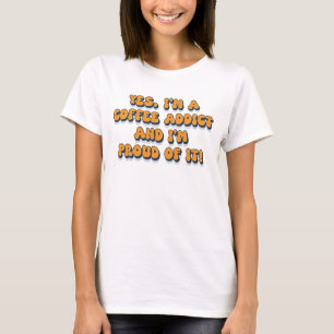 Trotse koffieverslaafde grappige retro jaren '80 h t-shirt