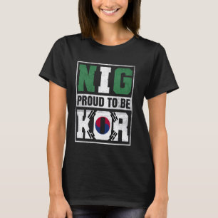 Trotse Koreaanse Nigeriaanse mix Zuid-Korea en Nig T-shirt