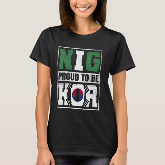 Trotse Koreaanse Nigeriaanse mix Zuid-Korea en Nig T-shirt (Voorkant)