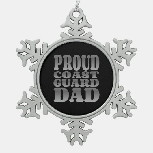 Trotse kustwacht papa in zilver tin sneeuwvlok ornament (Voorkant)