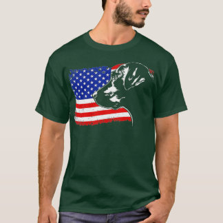 Trotse Labrador Retriever Amerikaanse vlag patriot T-shirt