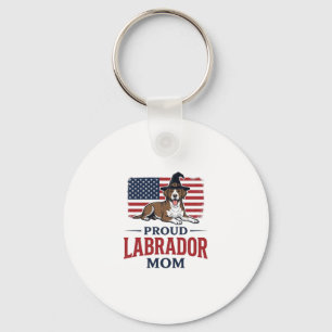 Trotse Labradormoeder Patriottische Hond Halloween Sleutelhanger
