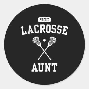 Trotse Lacrosse Tante Cool Lacrosse Speler Tante F Ronde Sticker