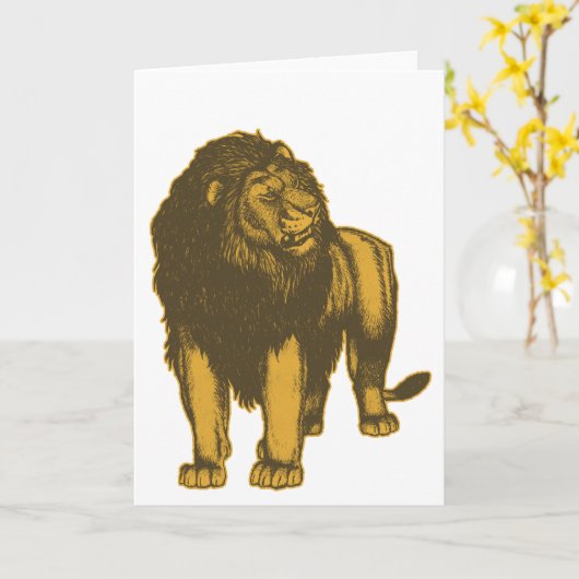 trotse leeuw Wenskaart Kaart (Gele Bloem)