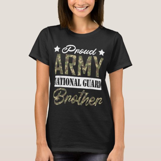 Trotse Leger Nationale Garde Broer Militaire Famil T-shirt (Voorkant)