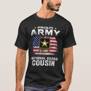 Trotse Leger Nationale Garde Neef Met Amerikaanse T-shirt