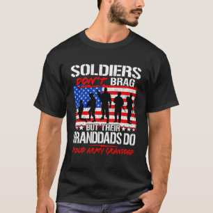 Trotse leger opa soldaten niet opscheppen grappige t-shirt