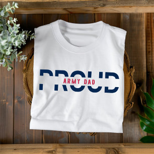 Trotse Leger Pap Rood en Blauw Mannen T-shirt