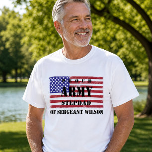 Trotse Leger Patriottische Stiefvader Vlag T-shirt