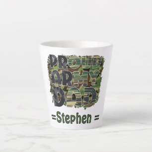 Trotse leger vader camouflage ontwerp latte mok