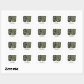 Trotse leger vader camouflage ontwerp vierkante sticker (Vel)