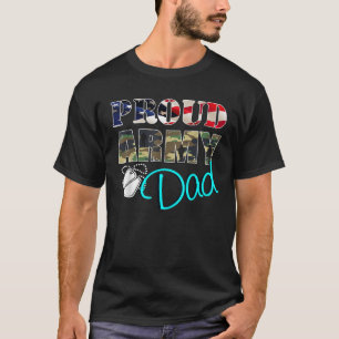 Trotse leger vader vlag Amerikaanse militaire fami T-shirt
