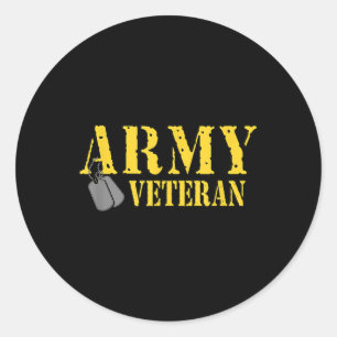 Trotse Leger Veteraan Shirt Military Pride T Shirt Ronde Sticker