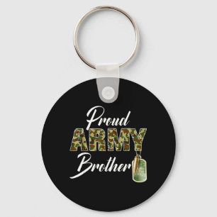 Trotse legerbroer camouflage soldaat familiewedstr sleutelhanger