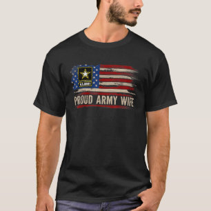 Trotse Legervrouw Amerikaanse Vlag Veteraan Gift T-shirt