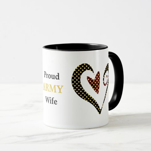 Trotse legervrouw Hart Sterren Mok (Voorkant rechts)