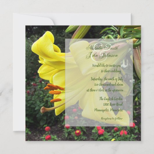 Trotse Lelie Trouw Uitnodiging (Voorkant)