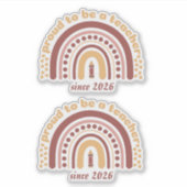 Trotse Leraar Retro Bruin Oranje Sticker (Voorkant)