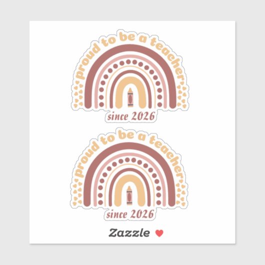 Trotse Leraar Retro Bruin Oranje Sticker (Vel)