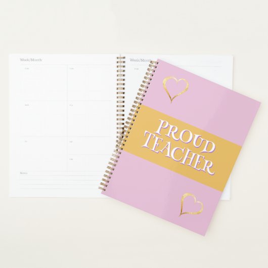 Trotse leraar Roze Custom Planner (Display)