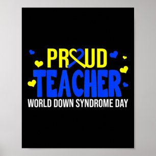 Trotse Leraar Wereld Down Syndroom Bewustzijnsdag Poster