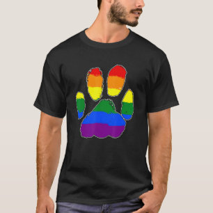 Trotse LGBT Bondgenoten Furry Rainbow Cat Dog Paw T-shirt