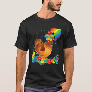 Trotse LGBT Gay Kip Pride Vlag Regenboog LGBTQ Le T-shirt