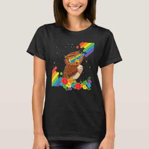 Trotse LGBT Gay Uil Pride Vlag Regenboog LGBTQ Les T-shirt