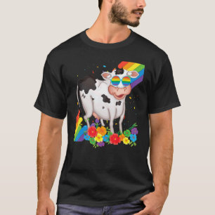 Trotse Lgbt Homo Koe Pride Vlag Regenboog Lgbtq Le T-shirt