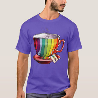 Trotse LGBTQ gay pride thee drinker Rainbow Colore T-shirt