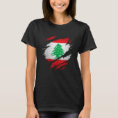 Trotse Libanese gescheurde Libanese vlag T-shirt (Voorkant)