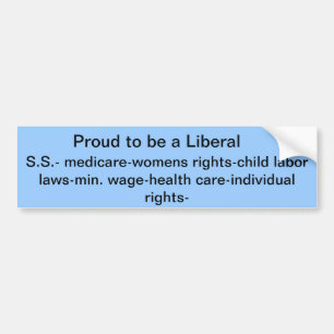 trotse liberaal bumpersticker
