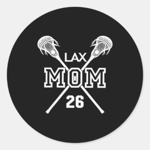 Trotse liefde lacrosse moeder #26 lax speler numme ronde sticker