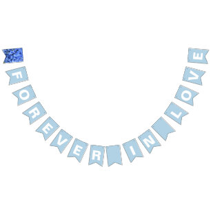 Trotse Liefde Poederblauwe Bruiloft Vlaggetjes